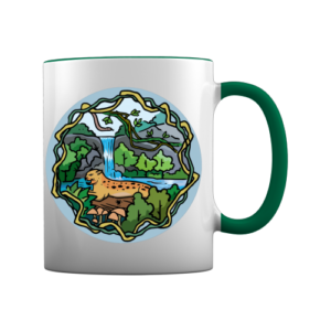 Tasse Malejungle Motiv - grün